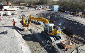 FFS-Kühr Baustelle mit Mikropfahlgründungen